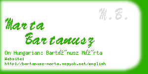 marta bartanusz business card